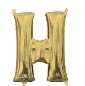 16" White Gold Letter H Balloon