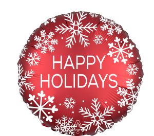 18" Satin Happy Holidays Nordic Snowflake Balloon