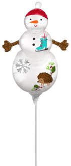 Mini Shape Satin Woodland Snowman Balloon