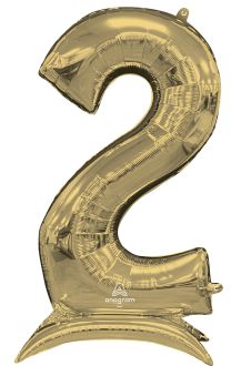 50" Stand-Up White Gold Number 2 Balloon