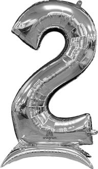 50" Stand-Up Silver Number 2 Balloon
