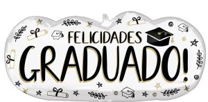 Supershape Sketched Felicidades Graduado Balloon