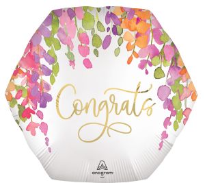 Jumbo Romantic Floral Congrats Balloon