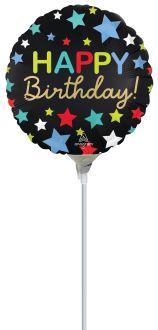 04" Satin Happy Birthday Stars Balloon