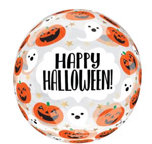 18" Clearz Fun and Spooky Pumpkins and Ghosts Balloon