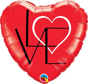 18" L(Heart)VE Red Balloon