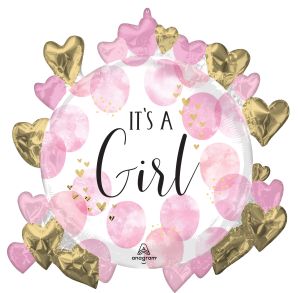 SuperShape Baby Girl Pink Watercolor Balloon
