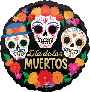 Standard Day of the Dead Bright Flores Balloon