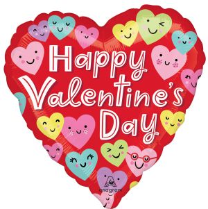 Standard Happy Hearts Valentine Balloon