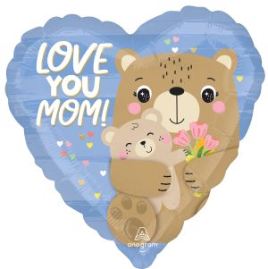 Standard Love You Mom Bear Hugs Balloon