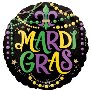 Standard Mardi Gras Glittering Beads Balloon