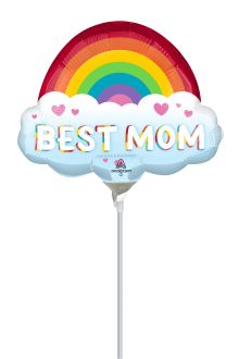 Mini Shape Best Mom Brilliant Rainbow Balloon