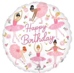 Standard Ballerina Girl Birthday Balloon