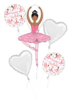 Bouquet Ballerina Girl Birthday Dark Skin Balloon