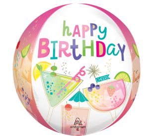 Orbz Cocktail Surprise Birthday Balloon