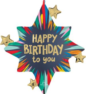 SuperShape Satin Birthday Blast Balloon