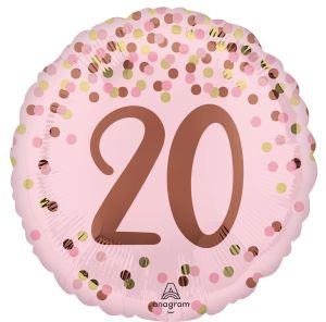 Standard Pretty Pink 20th Birthday Balloon