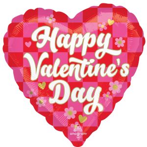 Standard Checkerboard Valentines Day Balloon