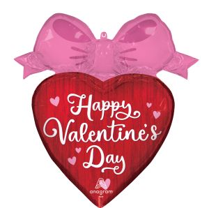 SuperShape Happy Valentines Day Coquette Bows Balloon