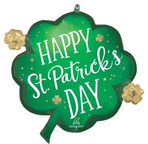 SuperShape Satin Lucky Shamrock Balloon