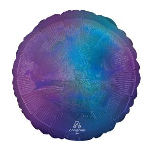 18" Circle Blue Aura Stardust Ombre Balloon