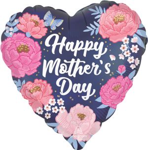 Standard Satin Happy Mothers Day Peony Garden Balloon