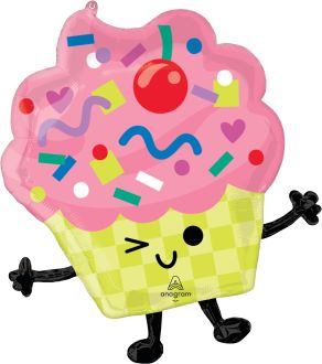 SuperShape Vibrant Cupcakes Birthday Balloon