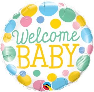18" Welcome Baby Dots (non-packaged) Balloon