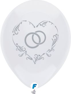 Funsational 12" Wedding Rings White (8pcs) Balloons