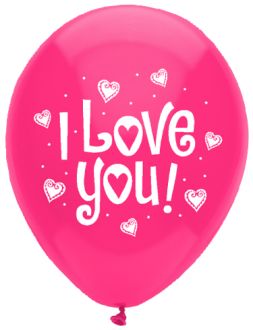 Funsational 12" I Love You Hearts Red (8pcs) Balloons