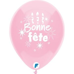 12" Bonne Fete Chandelles (8pcs) Balloons