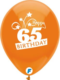 Funsational 12" 65th Birthday Shooting Stars Assortment (8pcs) Balloons