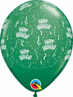 11" Birthday-A-Round Emerald Green (100pcs) Balloons