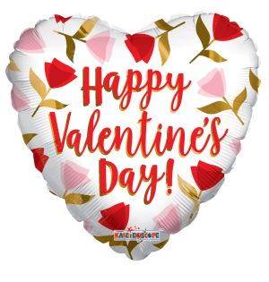 18" Happy Valentines Day Roses Balloon