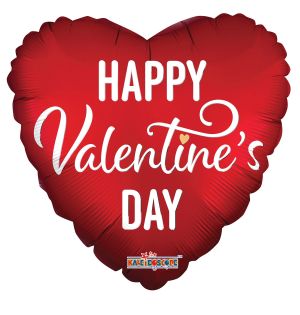 09" Valentine On Red Matte Balloon