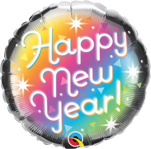 18" New Year Prismatic (non-packaged) Balloon
