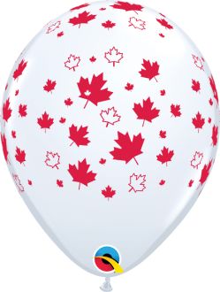 11" Maple Leafs White (50pcs) Balloons