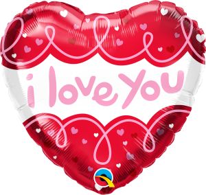 18" I Love You Doodle Loops Balloon