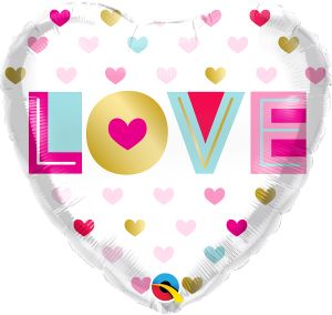 18" Love Metallic Hearts Balloon