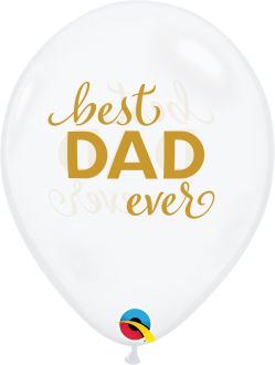 11" Simply Best Dad Ever Diamond Clear (50pcs) Balloons
