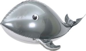 37" 3D Silver Whale Balloon