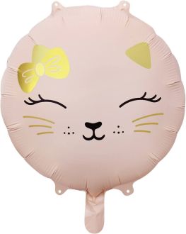 18" Matte Pink Cat Face Balloon