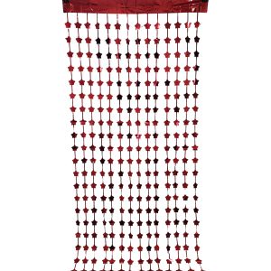 6.5ft x 3.25ft Star Curtain - Red