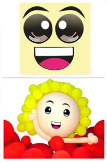 Cartoon Face Sticker Large