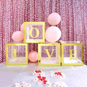 12" Love Balloon Box Gold (4pcs)