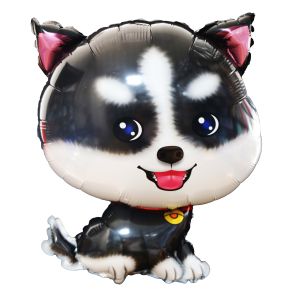 21" Dog Shiba Black Balloon