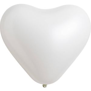 11" Standard Frosty White Heart (50pcs) Everts Balloons