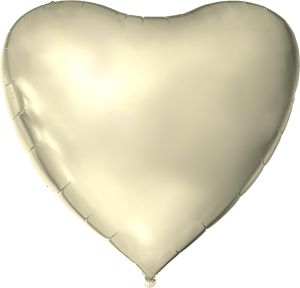 68" White Gold Heart Balloon