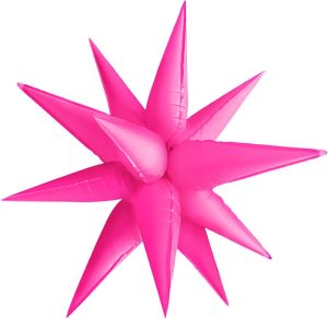 Magic Starburst 19" Neon Fuchsia Balloon