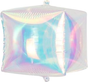 12" Iridescent Clear Cube Balloon (air only)
